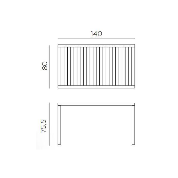 Masa de gradina Nardi CUBE 140x80 CAFFE vern. caffe 47757.05.000 (Masa pentru gradina exterior terasa balcon) 28370 DOXYTERRA.md foto