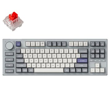 Tastatura Keychron Q3 Pro QMK/VIA Wireless Custom Full-Metal Mechanical Keyboard (Q3P-X1) Silver Grey, 80% TKL layout, Knob, RGB Backlight, Keychron K pro Mechanical Red Switch, Hot-Swap, Bluetooth, USB Type-C, gamer (tastatura/клавиатура) 31631 foto