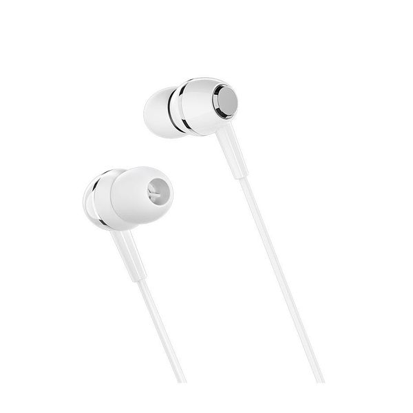 Borofone BM36 white (709707) Acura Universal earphones with mic, Speaker outer diameter 10MM, cable length 1.2m, Microphone, adapted to control Apple and Android 28596 фото