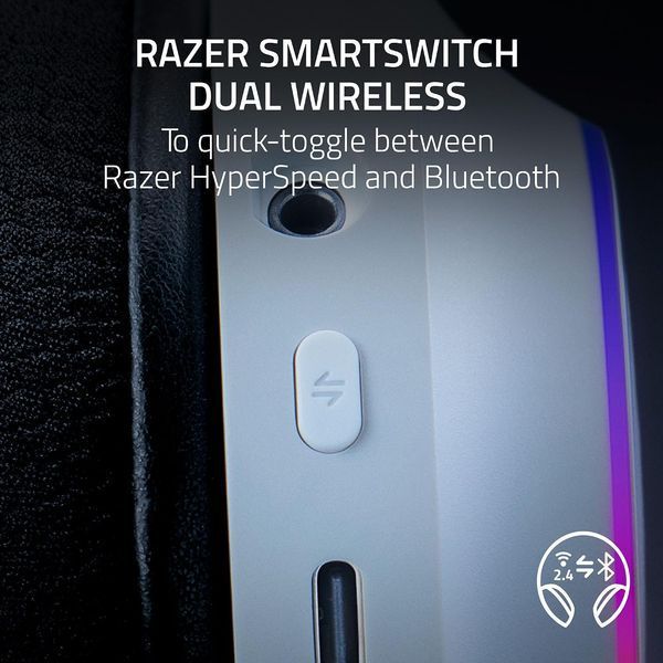 Наушники игровые Razer Gaming Headset Barracuda X Chroma White (RZ04-05220200-R3M1) 7.1 Surround Sound, Wireless 2.4Ghz + Bluetooth 5.3, 20 - 20,000 Hz, 32 ohm, 109 dB, Razer HyperClear Cardioid Mic, Razer Chroma RGB, Razer TriForce 40 mm Drivers 33781 DOXYTERRA.md фото