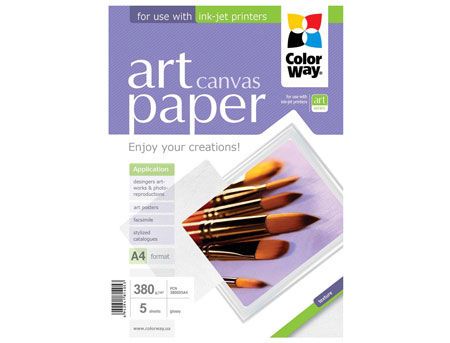 ColorWay Art Cotton Canvas Photo Paper, 380g/m2, A4, 5pack 20377 фото