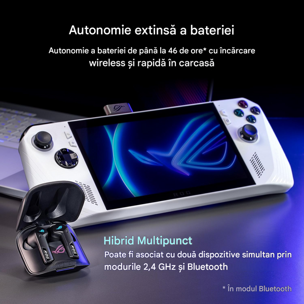 Casti gaming fara fir Asus ROG Cetra SpeedNova White Gaming Wireless Headphones, 40000 Hz, 100 - 10000 Hz, RGB Effect, 32 Ohm, 90YH03Y0-BTUA10 262572 DOXYTERRA.md foto