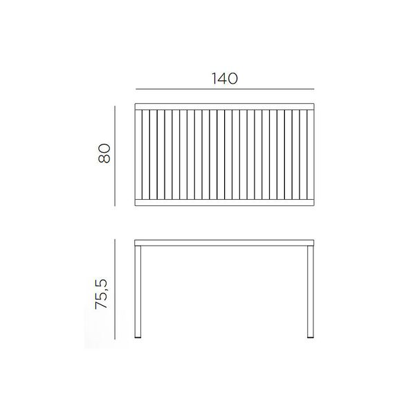 Стол Nardi CUBE 140x80 ANTRACITE vern. Antracite 47752.02.000 (Стол для сада террасы балкон) 27156 фото