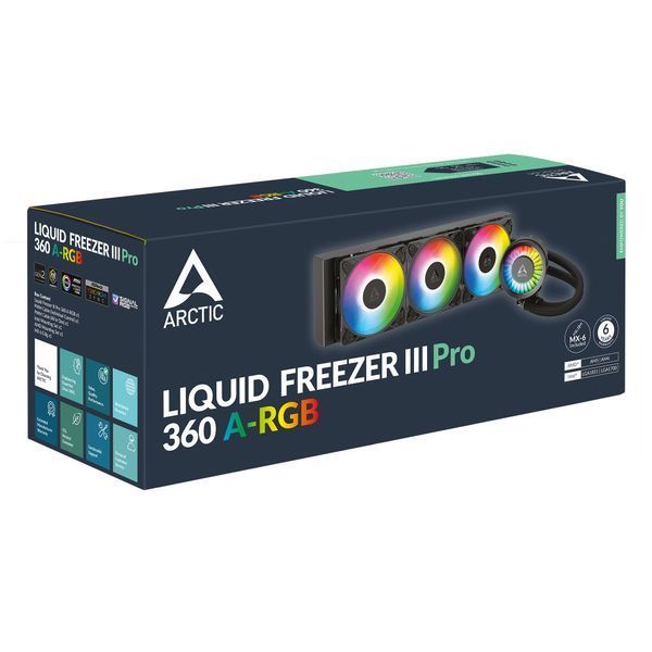 Sistem de racire cu lichid Arctic Liquid Freezer III Pro 360 A-RGB Multi Compatible All-In-One CPU Water Cooler, Intel 1851/1700 AMD AM5/AM4, VRM Fan A-RGB: 400&ndash;2500rpm, Pump: 800&ndash;2800rpm, 3x120mm P12 Pro A-RGB Fan 600&ndash;3000rpm, Airflow 77 cfm/131 m3/h, FD 32974 DOXYTERRA.md foto