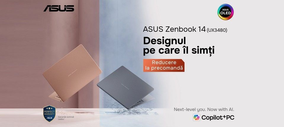 ASUS Zenbook 14 (UX3480) - designul pe care il simti