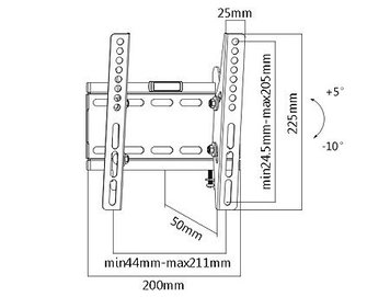 Flat Panel Wall Support Brateck LP41-22T for TV screen size 23" - 42", Tilt from +5° to -10°, VESA 75x75, 100x100, 200x100, 200x200, 50Kg, Bubble Level, (suport de perete pentru TV/крепление подвес настенный кронштейн для телевизора) XMAS 23282 foto