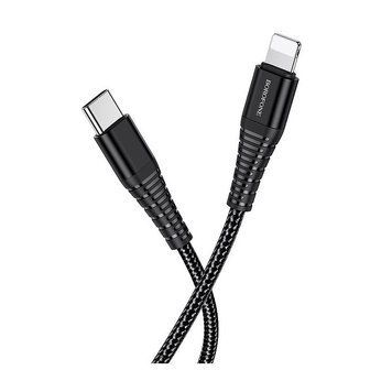 Кабель Borofone BU27 Cool victory PD 20W charging data cable Type-C to Lightning 1m, black 741011 30512 DOXYTERRA.md фото