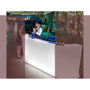 Mobilier (tejghea central) pentru bar LYXO MARVY BAR LED L 150cm x H 110cm central front with Led light outdoor - Wire 3m BN301-OCM150-019 included led tube 36W 4000K (Bar luminos modular Mobilier (tejghea) central de bar cu iluminare LED pentru exterior) 25771 foto