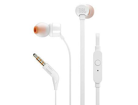 JBL T110 White In-Ear Headphones, 20Hz–20kHz, Microphone, Remote, Cable, JBLT110WHT (casti cu microfon cu fir JBL / проводные наушники с микрофоном JBL) 26420 фото