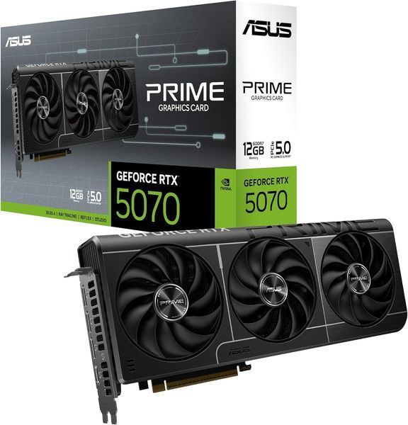 Видеокарта ASUS PRIME-RTX5070-12G, GeForce RTX5070 12GB GDDR7, 192-bit, GPU/Mem speed 2542/28Gbps, PCI-Express 5.0, HDMI 2.1b/3xDisplay Port 2.1b 32669 DOXYTERRA.md фото
