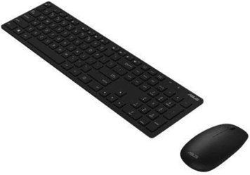 Wireless Keyboard & Mouse Asus W5000, 13 Fn keys, Ultra thin, Metal-like finish, Silent, 800-1600dpi, 3 buttons, 1xAA/2xAAA, 2.4Ghz, EN/RU, Black 96711 DOXYTERRA.md фото