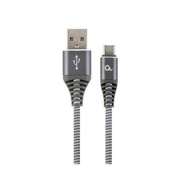 Gembird CC-USB2B-AMCM-1M-WB2, Spacegrey/White - 1m, Cable USB2.0/Type-C Premium cotton braided USB 2.0 A-plug to type-C plug, blister 31437 DOXYTERRA.md фото