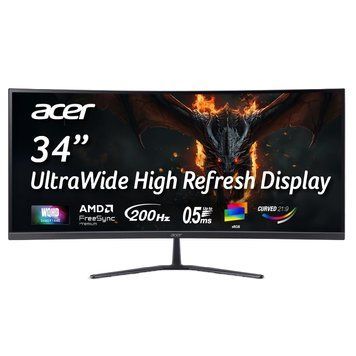 Monitor 34 ACER Nitro ED340CURX0bmiipx VA-Curved, 3440x1440 WQHD, 200Hz, 1msVRB, 250cd, DCR100M:1, DP+HDMI, Speakers 248193 DOXYTERRA.md foto