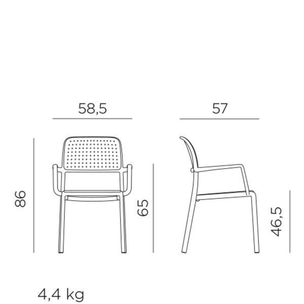 Set mobila de terasa masa Nardi LIBECCIO 160-220cm EXTENSIBLE + 8 fotolii Nardi BORA ANTRACITE 33362 DOXYTERRA.md foto