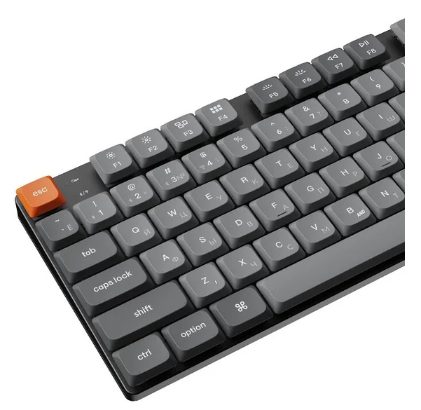 Tastatura mecanica Keychron K5 Max QMK/VIA Wireless Custom Mechanical Keyboard Russian Layout (K5M-B3-RU), Ultra-slim, Full Size layout, RGB Backlight, Gateron Low-Profile 2.0 Mechanical Brown Switch, 2.4GHz&Bluetooth, USB Type-C, gamer 33499 DOXYTERRA.md foto