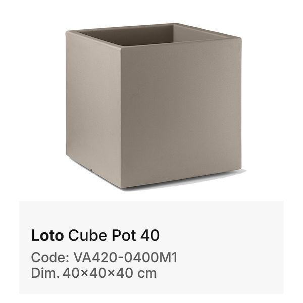 Ваза уличная LYXO Loto Pot 40x40x40(H) cm AGATA max 17kg VA420-0400M1+120NA (горшок, ваза для цветов уличная) 32263 DOXYTERRA.md фото