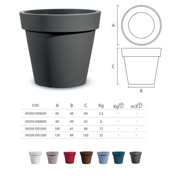 Ваза уличная LYXO EASY TAUPE pot d100cm x h88cm max 205kg VA350-D01000-120 (горшок, ваза для цветов уличная) 30803 фото