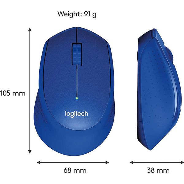 Мышь беспроводная компьютерная Logitech Wireless M330 Silent Plus Blue, Optical Mouse for Notebooks, nano receiver, Blue, 910-004910 28244 фото