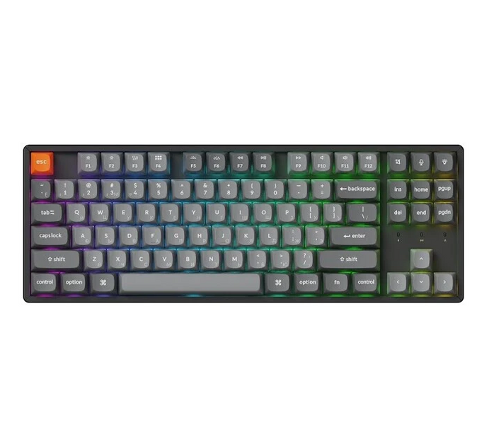 Tastatura mecanica Keychron K8 Max QMK Wireless Custom Mechanical Keyboard Russian Layout (K8M-J3-RU), Black, 80% TKL layout, Aluminium Frame, RGB Backlight, Keychron Super Mechanical Brown Switch, Hot-Swap, 2.4GHz&Bluetooth, USB Type-C, gamer 33500 DOXYTERRA.md foto