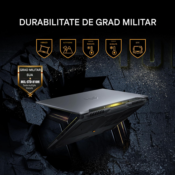 Laptop ASUS 16.0 TUF Gaming F16 FX607VJB Mecha Gray, Intel Core 5 210H, 16Gb, 512Gb, 3050 6Gb, GeForce RTX 3050 6Gb, 16.0 FHD (1920x1200) 144Hz AG, HDMI, Gbit Eth, 802.11ax, USB-C, USB-A, HD Web, No OS, Illum RGB Keyb, FX607VJB-RL103 264852 DOXYTERRA.md foto