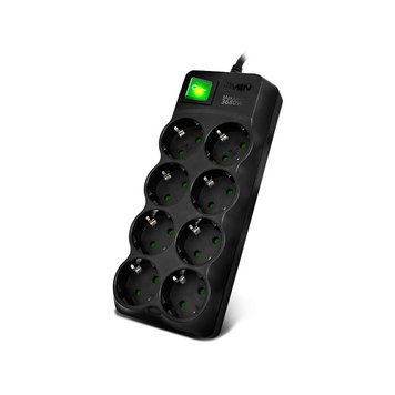 Filtru Surge Protector SVEN SF-08E-16, 8 Sockets, Children protection, 1.8m, Black (Priza cu protectie - prelungitor/basic surge protection) 31281 foto