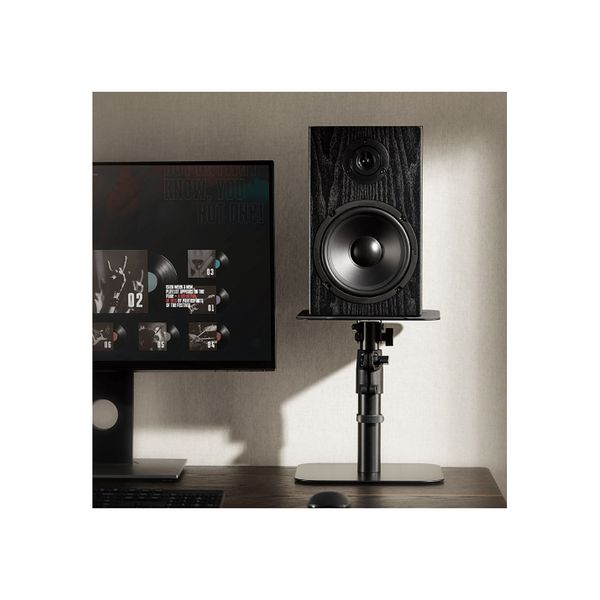 Brateck BS-69T Desktop Freestanding Speaker Stand (2 pcs set), Black, Tilt Range: +15°~-15°, Rotation: +180°~-180°, Weight Capacity: 15kg 32030 foto