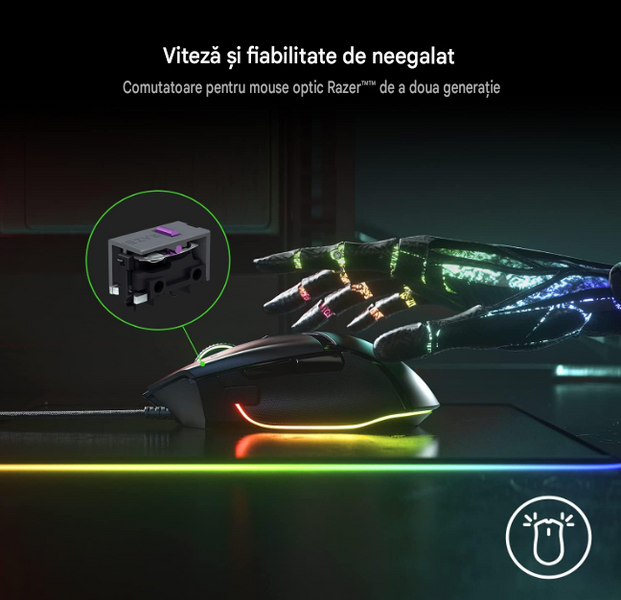 Razer Gaming Mouse Basilisk V3 ( RZ01-04000100-R3M1 ), 26000 DPI optical sensor, Razer Chroma RGB, Wired - Razer Speedflex Cable 33563 DOXYTERRA.md foto