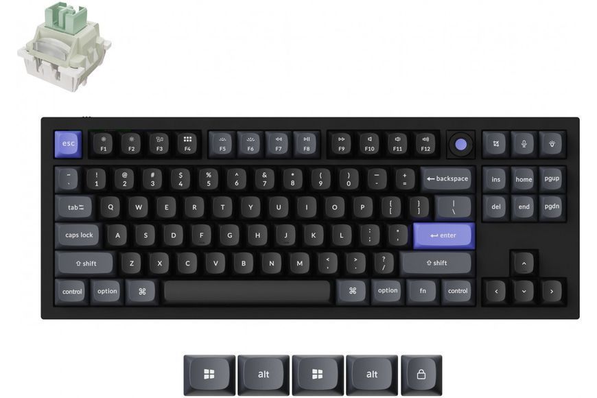 Tastatura mecanica Keychron Q3 HE 8K Magnetic Switch Custom Full-Metal Mechanical Keyboard (Q3HW-M1), Carbon Black, 80% TKL layout, Knob, RGB Backlight, Keychron Ultra-fast Lime Magnetic Switch, Hot-Swap, 8K Polling Rate, Wired, USB Type-C, gamer 33502 DOXYTERRA.md foto
