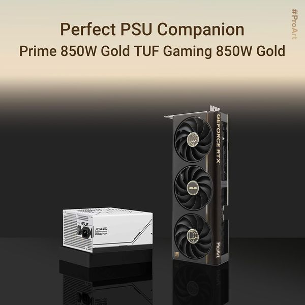 Видеокарта ASUS RTX5080 16GB GDDR7 ProArt OC (PROART-RTX5080-O16G), GeForce RTX5080 16GB GDDR7, 256-bit, GPU/Mem speed 3000Ghz/28Gbps, Max resolution 7680x4320, DisplayPort, 2xDP 2.1, HDMI, HDMI 2.1, USB/Thunderbolt, USB-C, recommended PSU 850W 240581 DOXYTERRA.md фото