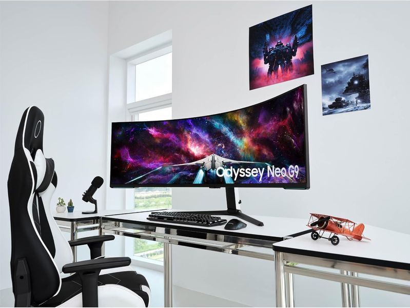 Monitor 57 SAMSUNG Odyssey Neo G9 G95NC White, Curved-VA, 7680x2160, 240Hz, 1msGTG, 420cd, HDR10, HDMI+DP+USB 248007 DOXYTERRA.md foto