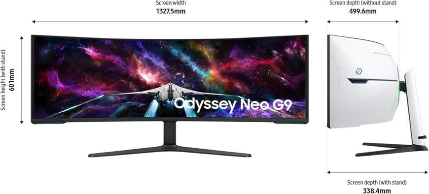Monitor 57 SAMSUNG Odyssey Neo G9 G95NC White, Curved-VA, 7680x2160, 240Hz, 1msGTG, 420cd, HDR10, HDMI+DP+USB 248007 DOXYTERRA.md foto