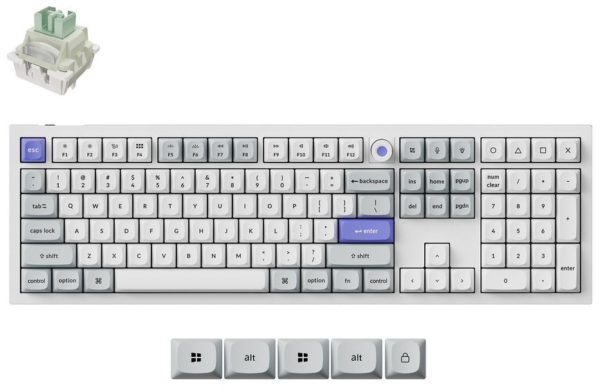 Tastatura mecanica Keychron Q6 HE 8K Magnetic Switch Custom Full-Metal Mechanical Keyboard (Q6HW-P1) White, Full Size layout, Knob, RGB Backlight, Keychron Ultra-fast Lime Magnetic Switch, Hot-Swap, 8K Polling Rate, Wired, USB Type-C, gamer 33504 DOXYTERRA.md foto