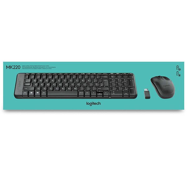 Tastatura+mouse Logitech MK220 Black Wireless Desktop USB, Keyboard + Mouse, 920-003169 (set fara fir tastatura+mouse/беспроводной комплект клавиатура+мышь) 17126 foto