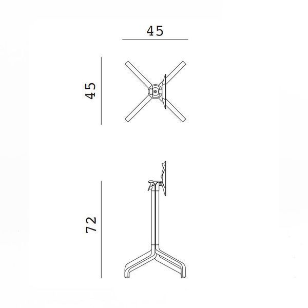 Подстолье металлическое Nardi BASE FRASCA MINI FOLDING vern. antracite 53252.00.000 28450 DOXYTERRA.md фото
