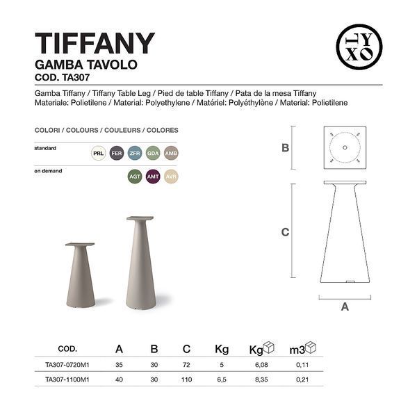 Picior (baza) de masa LYXO TIFFANY Leg FERRO H 110 cm TA307-1100M1+430CA (picior de masa) 32246 DOXYTERRA.md foto
