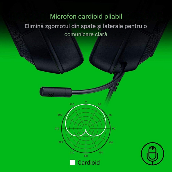Наушники игровые Razer Gaming Headset Kraken X Lite Black (RZ04-02950100-R381) 7.1 Surround Sound, 20 - 20,000 Hz, 32 ohm, 109 dB, Mic, 40 mm with Neodymium magnets Razer TriForce, wired 1.3m 33567 DOXYTERRA.md фото