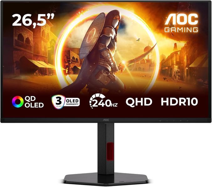Monitor 27 AOC Q27G4ZDR Black, QD-OLED, 2560x1440 WQHD, 240Hz, AdaptiveSync, 0.03msGTG, 400cd, HDR10, HDMI+DP+USB, Pivot 245369 DOXYTERRA.md foto