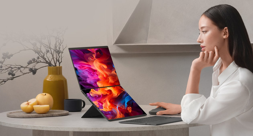 Laptop ASUS 14 ZenBook Duo OLED UX8407AA, Intel Core Ultra X9 388H 1.6-5.1Ghz/32GB LPDDR5X/SSD 1TB M.2 NVMe PCIe4.0/Intel Arc Graphics/WiFi 7/BT5.4/HDMI/FHD cam IR/Illum. Keyb./14 Touchscreen OLED 144Hz 500nits HDR 3K (2880x1800)/Windows 11 UX8407AA-SN049 33694 DOXYTERRA.md foto