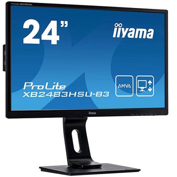 Monitor 23.8 Iiyama ProLite XB2483HSU-B3 AMVA LED Borderless 75Hz Monitor WIDE 16:9, 0.275, 4ms, Speakers 2x2W, HAS + Pivot, Advanced Contrast 80M:1, Static Contrast 3000:1, H:30-80kHz, 1920x1080 Full HD, USB Hub, HDMI/Display Port/VGA, TCO03 30410 foto