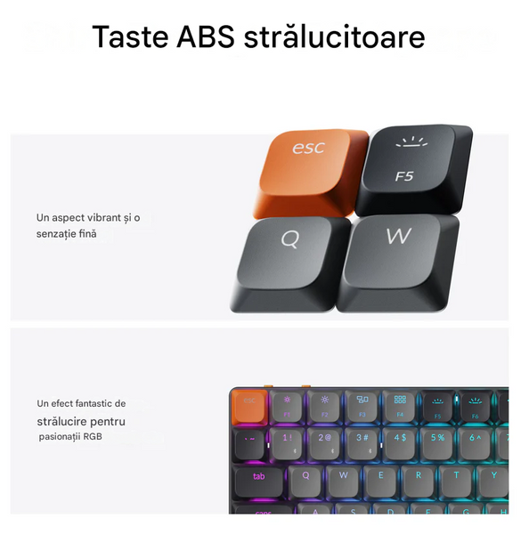 Tastatura mecanica Keychron K3 Version3 QMK Wireless Custom Mechanical Keyboard (K3X-H1), Ultra-slim, 75% layout, RGB Backlight, Shine-Through Keycaps, Keychron Low-Profile Mechanical Red Switch, Hot-Swap, Bluetooth, USB Type-C, gamer 33506 DOXYTERRA.md foto