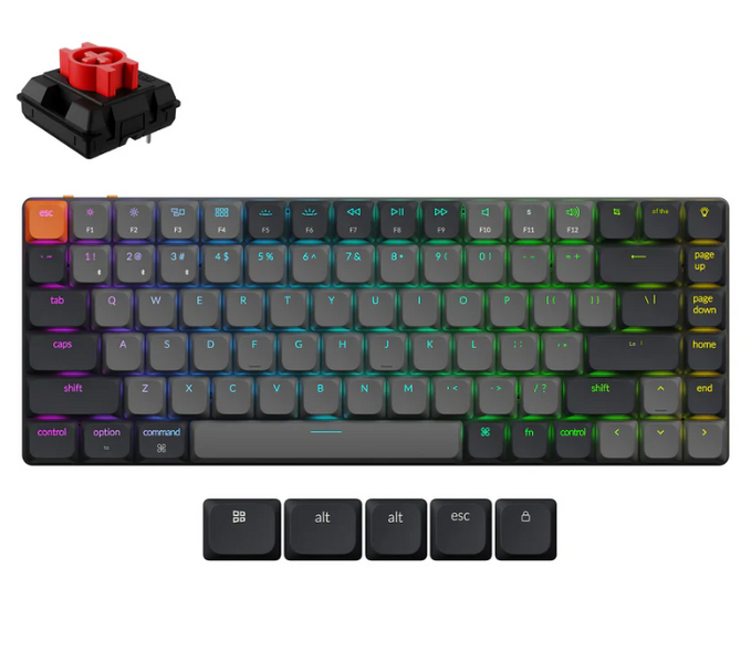 Tastatura mecanica Keychron K3 Version3 QMK Wireless Custom Mechanical Keyboard (K3X-H1), Ultra-slim, 75% layout, RGB Backlight, Shine-Through Keycaps, Keychron Low-Profile Mechanical Red Switch, Hot-Swap, Bluetooth, USB Type-C, gamer 33506 DOXYTERRA.md foto