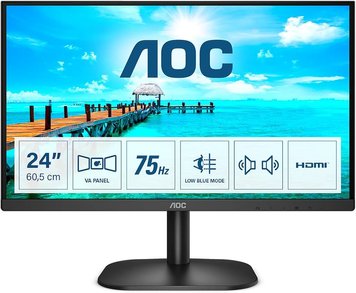 23.8 AOC IPS LED 24B2XH Black Borderless (4ms, 50M:1, 250cd, 1920x1080, 178°/178°, VGA, HDMI, Refresh Rate 75Hz, Audio Line-out, VESA) AOC 24B2XH/EU foto