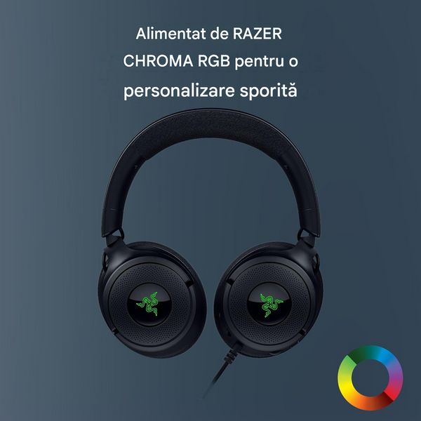 Наушники игровые Razer Gaming Headset Kraken V4 X Black (RZ04-05180100-R3M1) 7.1 Surround Sound, 20 - 20,000 Hz, 32 ohm, 109 dB, Retractable Razer HyperClear Cardioid Mic, Razer Chroma RGB, 40 mm with Neodymium magnets Razer TriForce, wired 1.8m 33569 DOXYTERRA.md фото