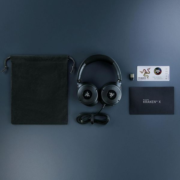 Наушники игровые Razer Gaming Headset Kraken V4 X Black (RZ04-05180100-R3M1) 7.1 Surround Sound, 20 - 20,000 Hz, 32 ohm, 109 dB, Retractable Razer HyperClear Cardioid Mic, Razer Chroma RGB, 40 mm with Neodymium magnets Razer TriForce, wired 1.8m 33569 DOXYTERRA.md фото