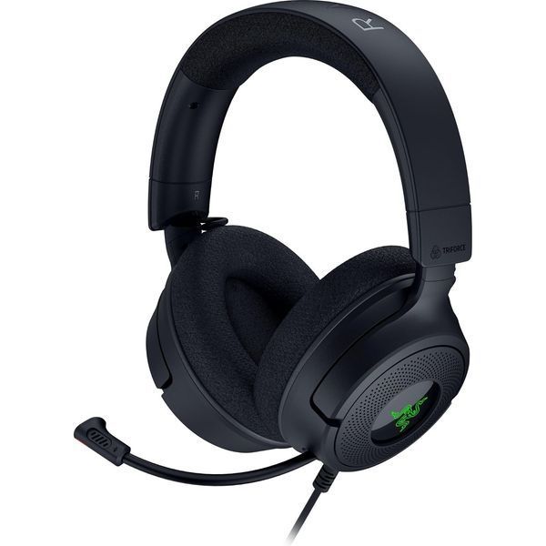 Наушники игровые Razer Gaming Headset Kraken V4 X Black (RZ04-05180100-R3M1) 7.1 Surround Sound, 20 - 20,000 Hz, 32 ohm, 109 dB, Retractable Razer HyperClear Cardioid Mic, Razer Chroma RGB, 40 mm with Neodymium magnets Razer TriForce, wired 1.8m 33569 DOXYTERRA.md фото