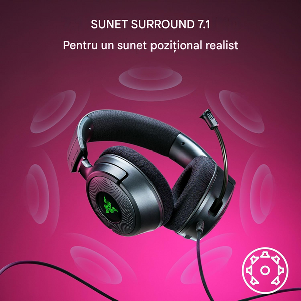 Наушники игровые Razer Gaming Headset Kraken V4 X Black (RZ04-05180100-R3M1) 7.1 Surround Sound, 20 - 20,000 Hz, 32 ohm, 109 dB, Retractable Razer HyperClear Cardioid Mic, Razer Chroma RGB, 40 mm with Neodymium magnets Razer TriForce, wired 1.8m 33569 DOXYTERRA.md фото