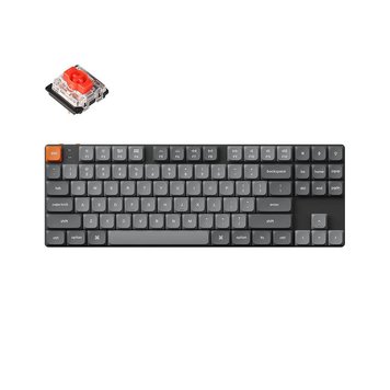 Tastatura Keychron K1 Max QMK/VIA Wireless Custom Mechanical Keyboard (K1M-H1), Ultra-slim, 80% TKL layout, RGB Backlight, Gateron Low-Profile 2.0 Mechanical Red Switch, Hot-Swap, 2.4GHz&Bluetooth, USB Type-C, gamer (tastatura/клавиатура) 31595 foto