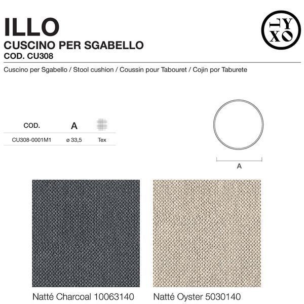 Pernă pentru scaun LYXO ILLO/LIRA Cushion Natte Oyster CU308-0001M1+004 32250 DOXYTERRA.md foto