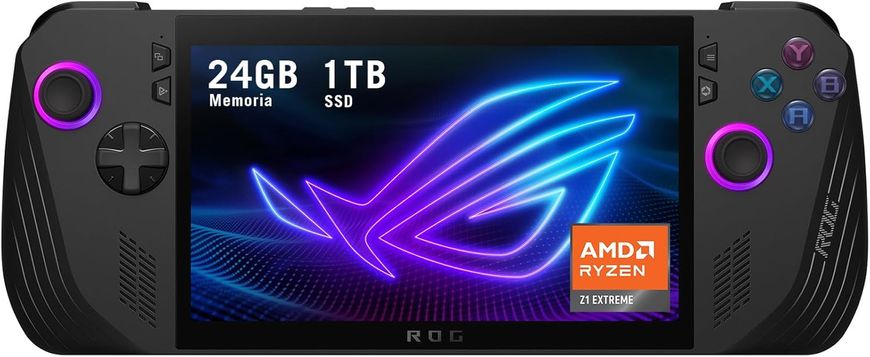 ASUS ROG Ally X (2024) RC72LA, AMD Ryzen Z1 Extreme CPU 8-core /16-threads, AMD Radeon Graphics, 24GB RAM, 1TB SSD, WiFi 6E, 7" IPS FHD 1920x1080 120Hz 500 nits Gorilla Glass Victus, Windows 11, RC72LA-NH011W 32116 фото