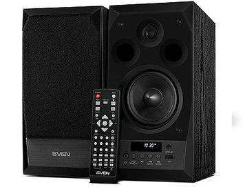 Active Speakers SVEN MC-10, black, Remote, RMS 50W, 2x25W, 45-27000Hz, Bluetooth, FM Tuner, USB port, SD slot, дерево/lemn (boxe sistem acustic/колонки акустическая сиситема), www 22702 foto